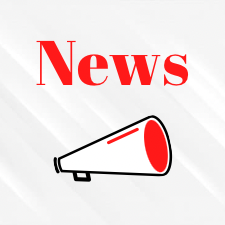 The word News written in red on a white background, with a clipart image of a bullhorn below the word.